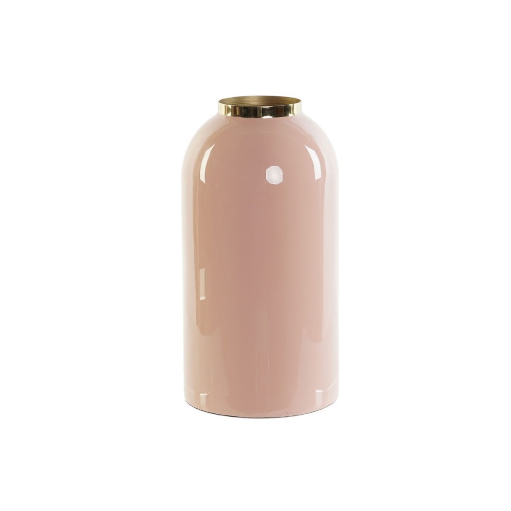 Vase DKD Home Decor Green Golden Coral Iron Lacquered 13 x 13 x 25 cm (2 Units)
