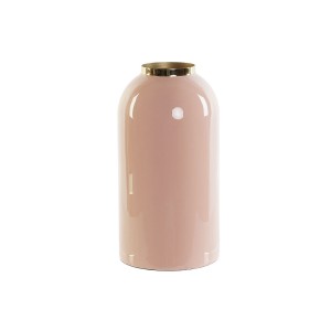 Vase DKD Home Decor Green Golden Coral Iron Lacquered 13 x 13 x 25 cm (2 Units)