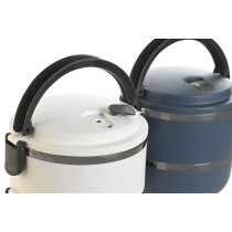 Lunchbox DKD Home Decor Blau Weiß Dunkelgrau Edelstahl Polypropylen 1,5 L (2 Stück)
