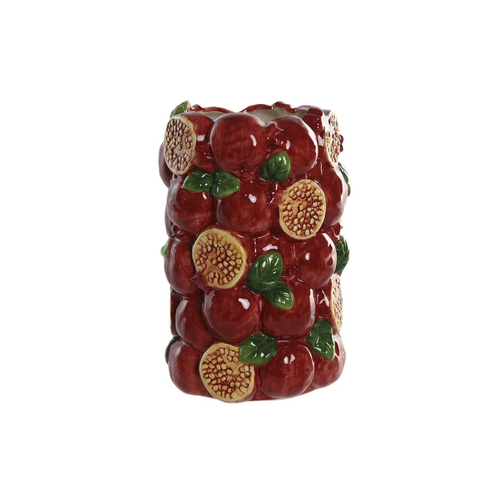 Vase Home ESPRIT grün Granatrot aus Keramik 21 x 21 x 30 cm