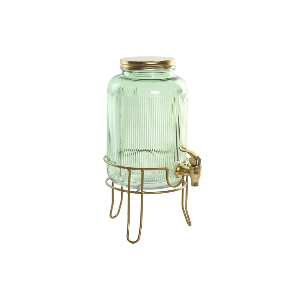 Wasserspender Home ESPRIT grün Gold Metall Kristall 4 L 16 x 16 x 24,6 cm