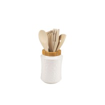 Pot for Kitchen Utensils Home ESPRIT Bamboo Porcelain 6 Pieces