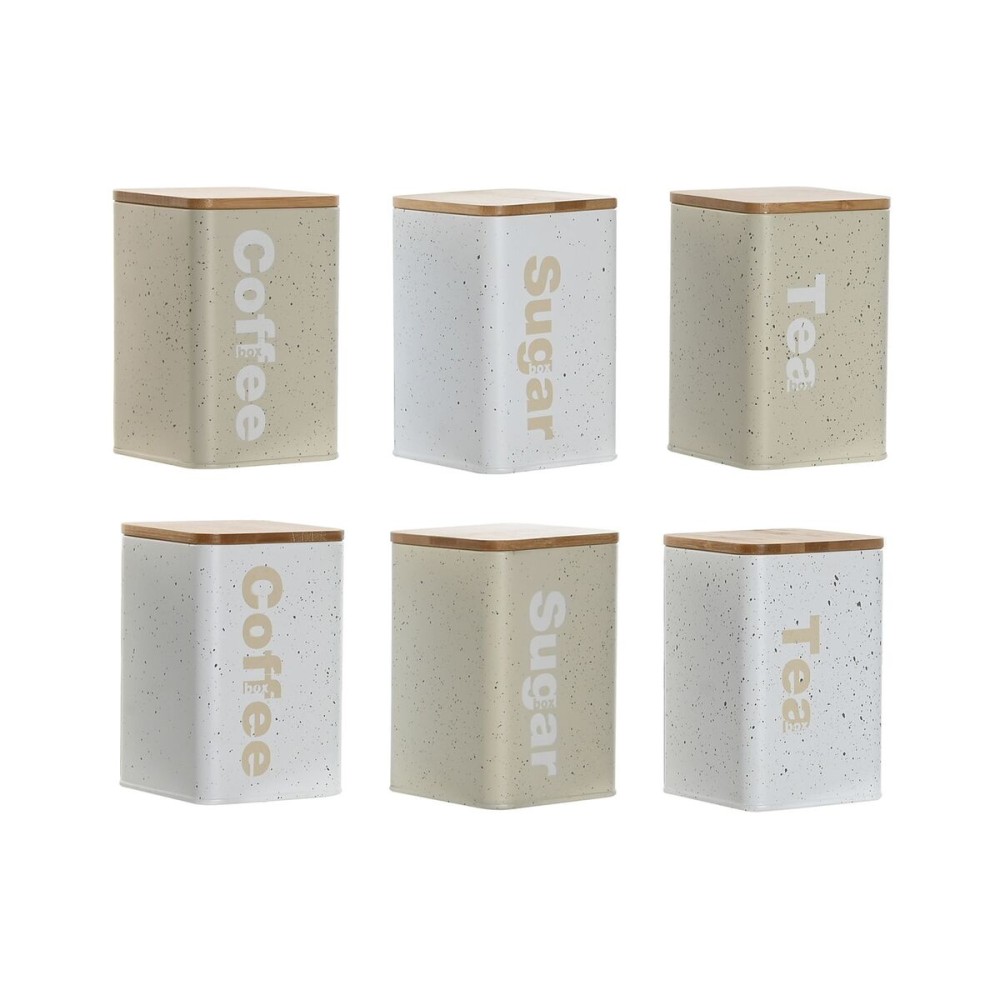 Gefäß Home ESPRIT Beige Grau (2 Stück) (6 Stück)