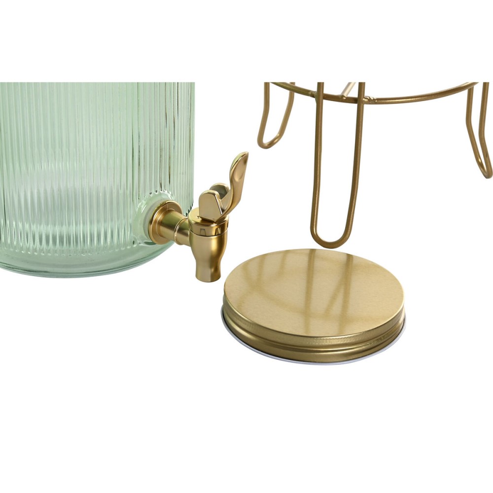 Wasserspender Home ESPRIT grün Gold Metall Kristall 4 L 16 x 16 x 24,6 cm