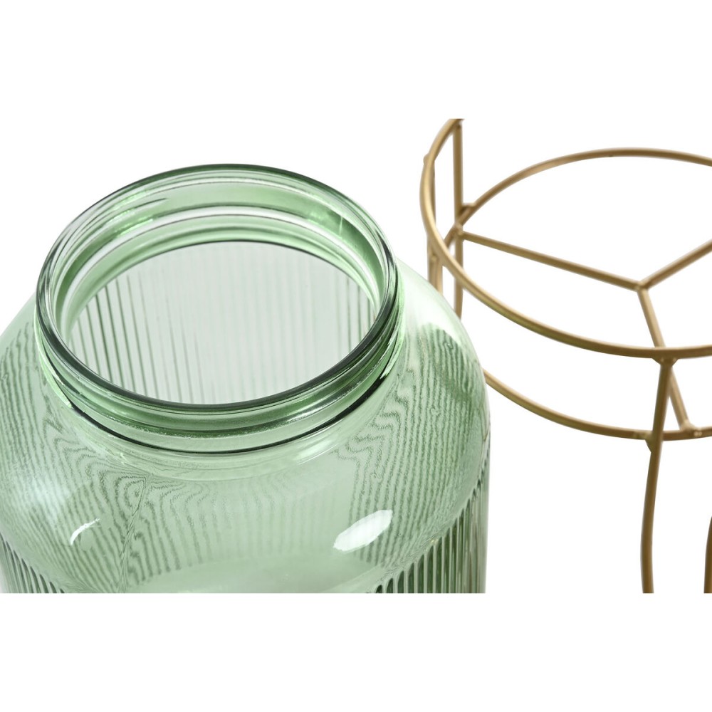 Distributeur d'eau Home ESPRIT Vert Doré Métal Verre 4 L 16 x 16 x 24,6 cm