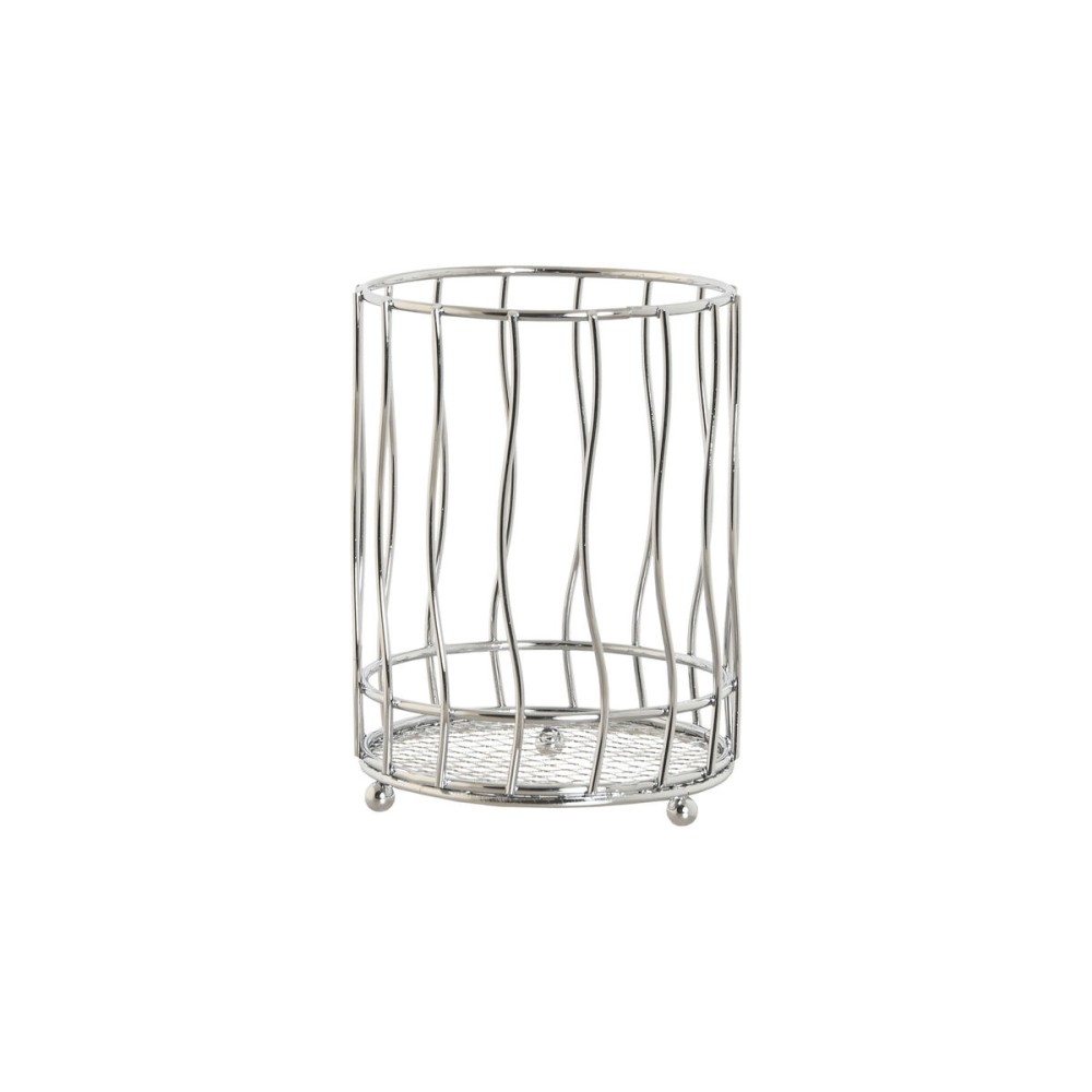 Cutlery basket Home ESPRIT Silver Metal 11.5 x 11.5 x 15.5 cm
