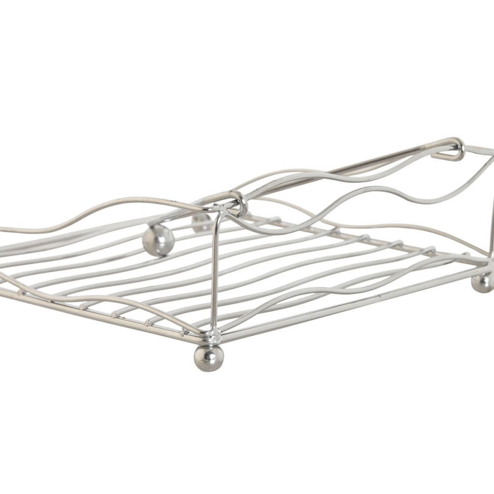 Napkin holder Home ESPRIT Silver Metal 19 x 19 x 7 cm
