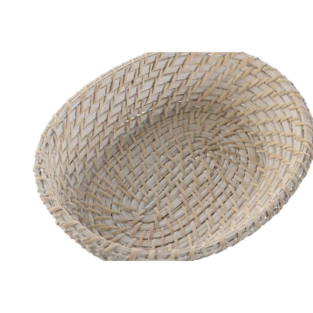 Set de basket Home ESPRIT Blanc Naturel Bambou Rotin 29 x 22 x 7 cm