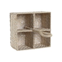 Cutlery basket Home ESPRIT White Natural Bamboo 19 x 19 x 27 cm