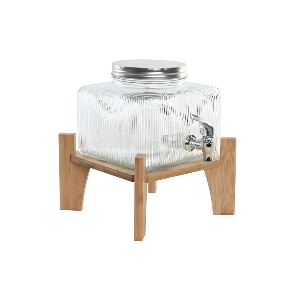 Wasserspender Home ESPRIT Durchsichtig natürlich Bambus Kristall 3,5 L 19 x 19 x 16 cm