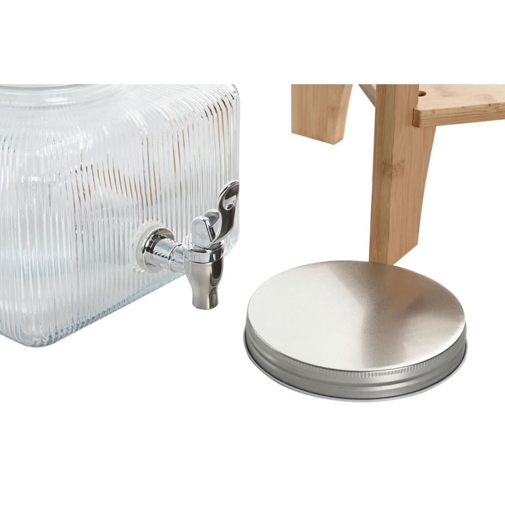 Wasserspender Home ESPRIT Durchsichtig natürlich Bambus Kristall 3,5 L 19 x 19 x 16 cm