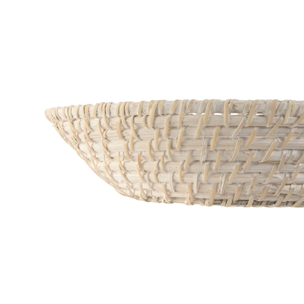 Tischdekoration Home ESPRIT Weiß natürlich Bambus Rattan 35 x 35 x 8 cm (2 Stücke)