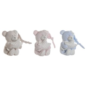 Fluffy toy Home ESPRIT Blue Beige Pink Polyester 20 x 10 x 15 cm (3 Units)