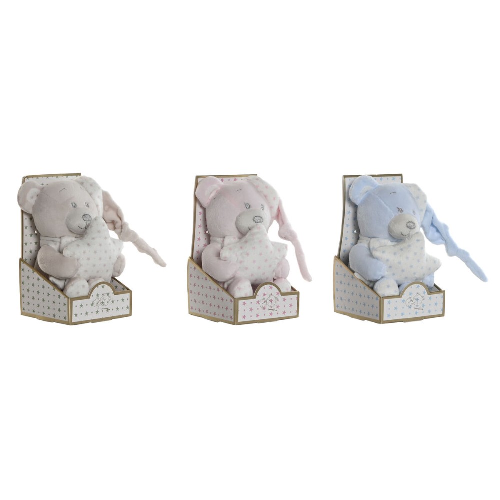 Fluffy toy Home ESPRIT Blue Beige Pink Polyester 20 x 10 x 15 cm (3 Units)