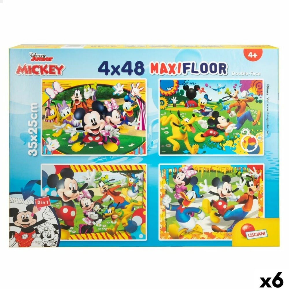 Set mit 4 Puzzeln Mickey Mouse 35 x 1,5 x 25 cm 48 Stücke (6 Stück)