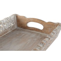 Tablettset Home ESPRIT Weiß natürlich Mango-Holz 40,5 x 25,5 x 6,5 cm (2 Stück)