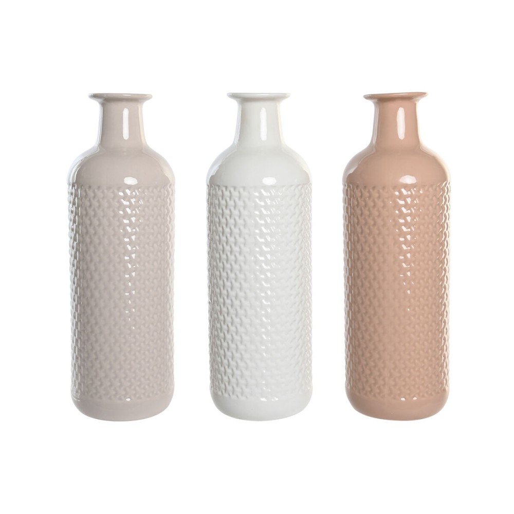 Vase DKD Home Decor Terrakotta Violett Hellrosa Dolomite 13 x 13 x 41 cm (3 Stück)