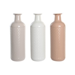 Vase DKD Home Decor Terrakotta Violett Hellrosa Dolomite 13 x 13 x 41 cm (3 Stück)