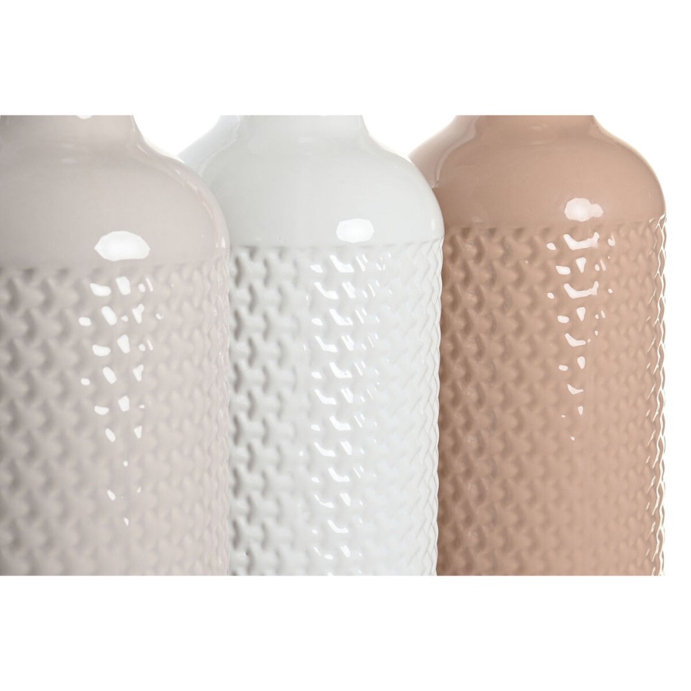 Vase DKD Home Decor Terrakotta Violett Hellrosa Dolomite 13 x 13 x 41 cm (3 Stück)