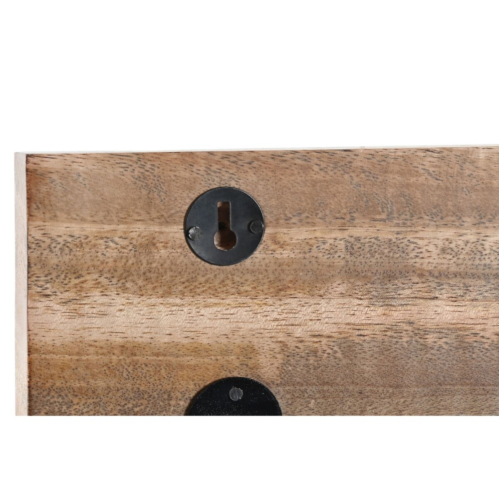 Wandgarderobe DKD Home Decor Bunt Eisen Mango-Holz Tropical Pflanzenblatt Lackierung 38 x 5 x 18 cm (2 Stück)