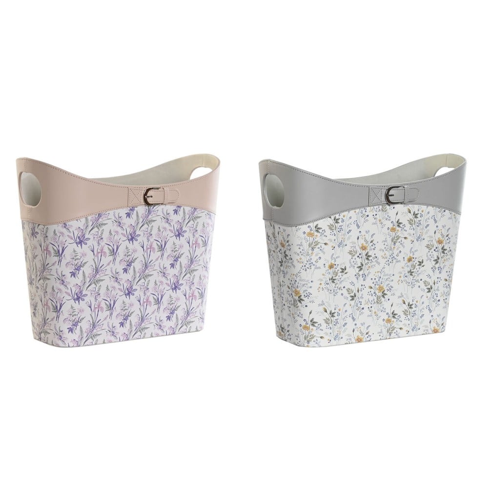 Zeitschriftenkorb DKD Home Decor Weiß Grau Lila Hellrosa Polyurethan 39 x 21 x 34 cm (2 Stück)