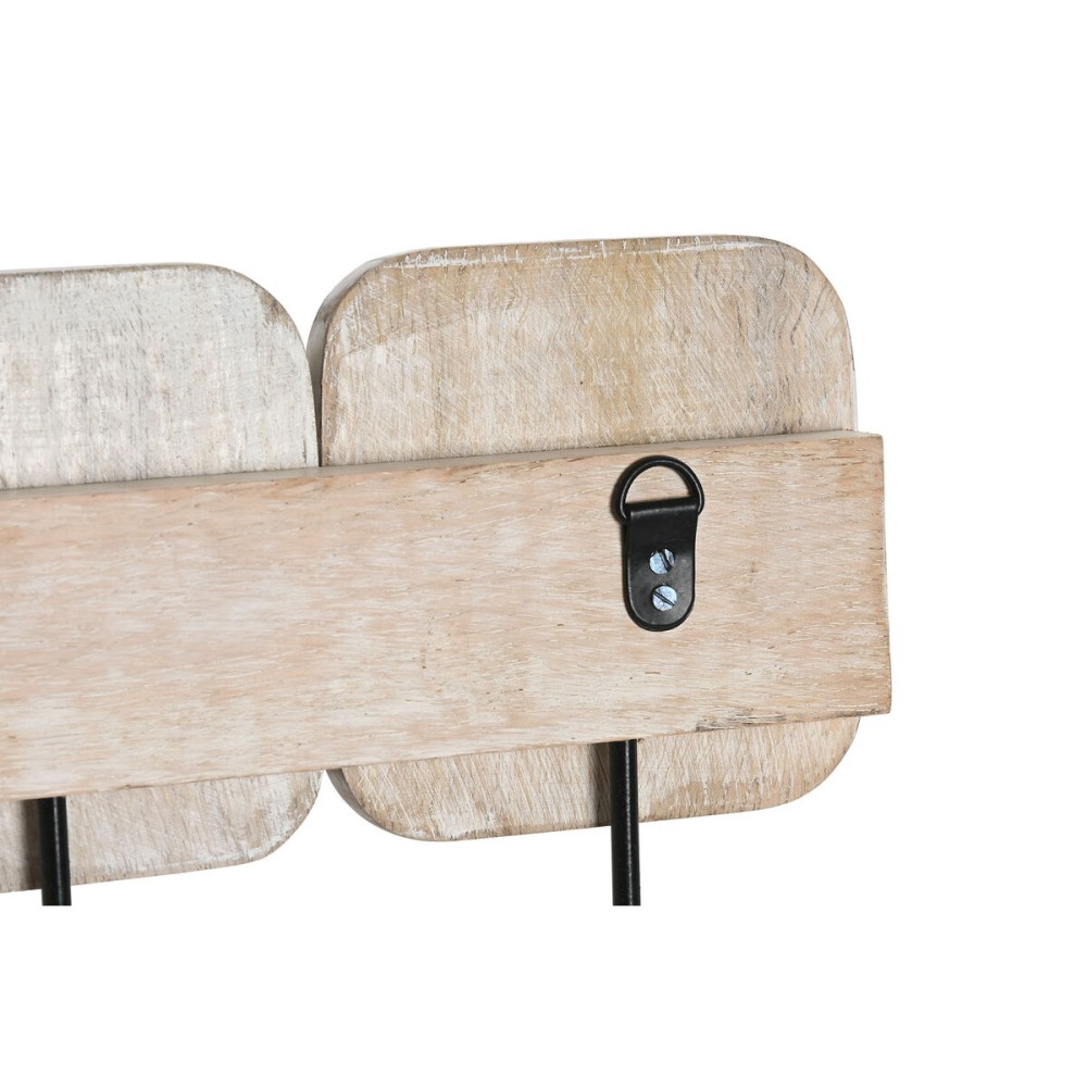 Portemanteau Home ESPRIT Blanc Noir Fer Bois de manguier Urbaine 41 x 7 x 17 cm