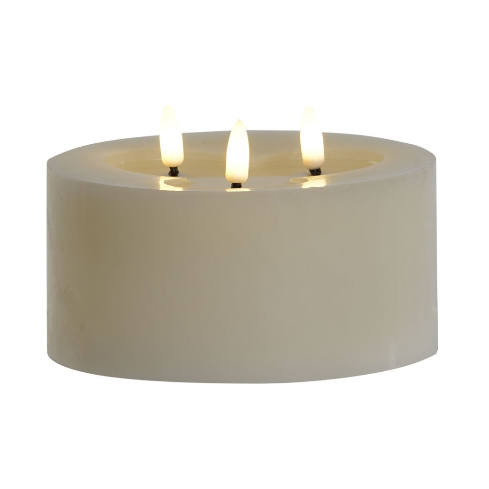 LED Kerze Home ESPRIT Beige 15 x 15 x 7 cm (AA)