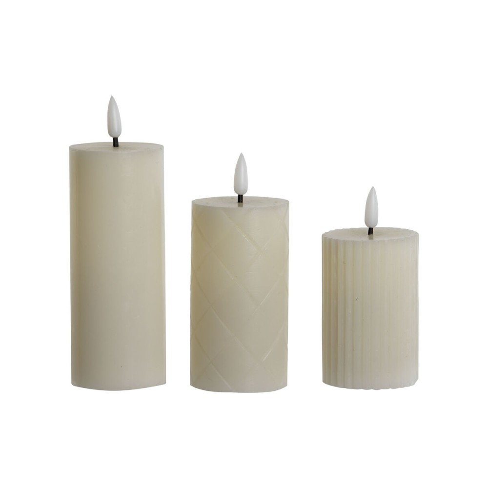 LED Kerze Home ESPRIT Beige 5,5 x 5,5 x 13,5 cm (AA)