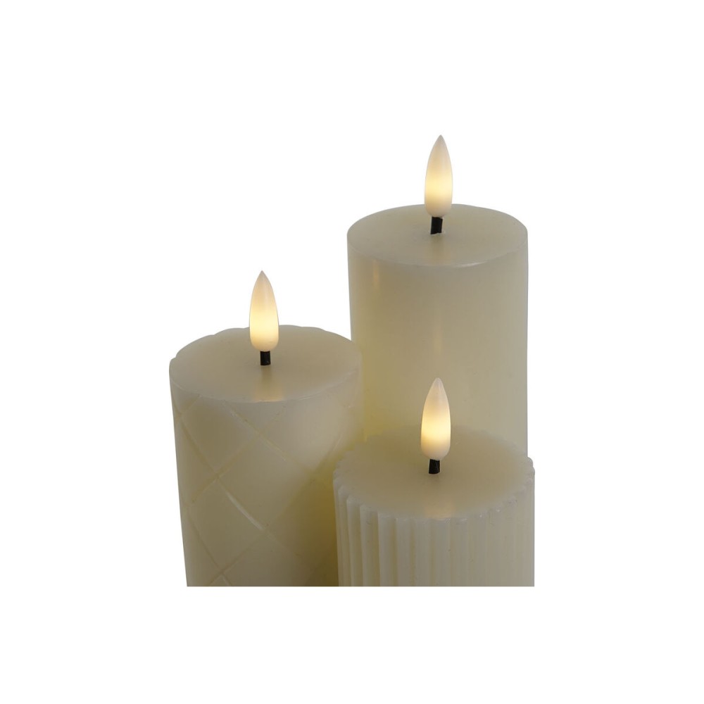 LED Kerze Home ESPRIT Beige 5,5 x 5,5 x 13,5 cm (AA)