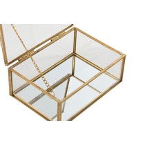 Box-Schmuckkästchen Home ESPRIT Gold Metall Kristall 14 X 10,3 X 5,8 cm