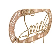 Wandgarderobe Home ESPRIT Gold natürlich Metall Rattan 40 x 6,4 x 28,6 cm (2 Stück)