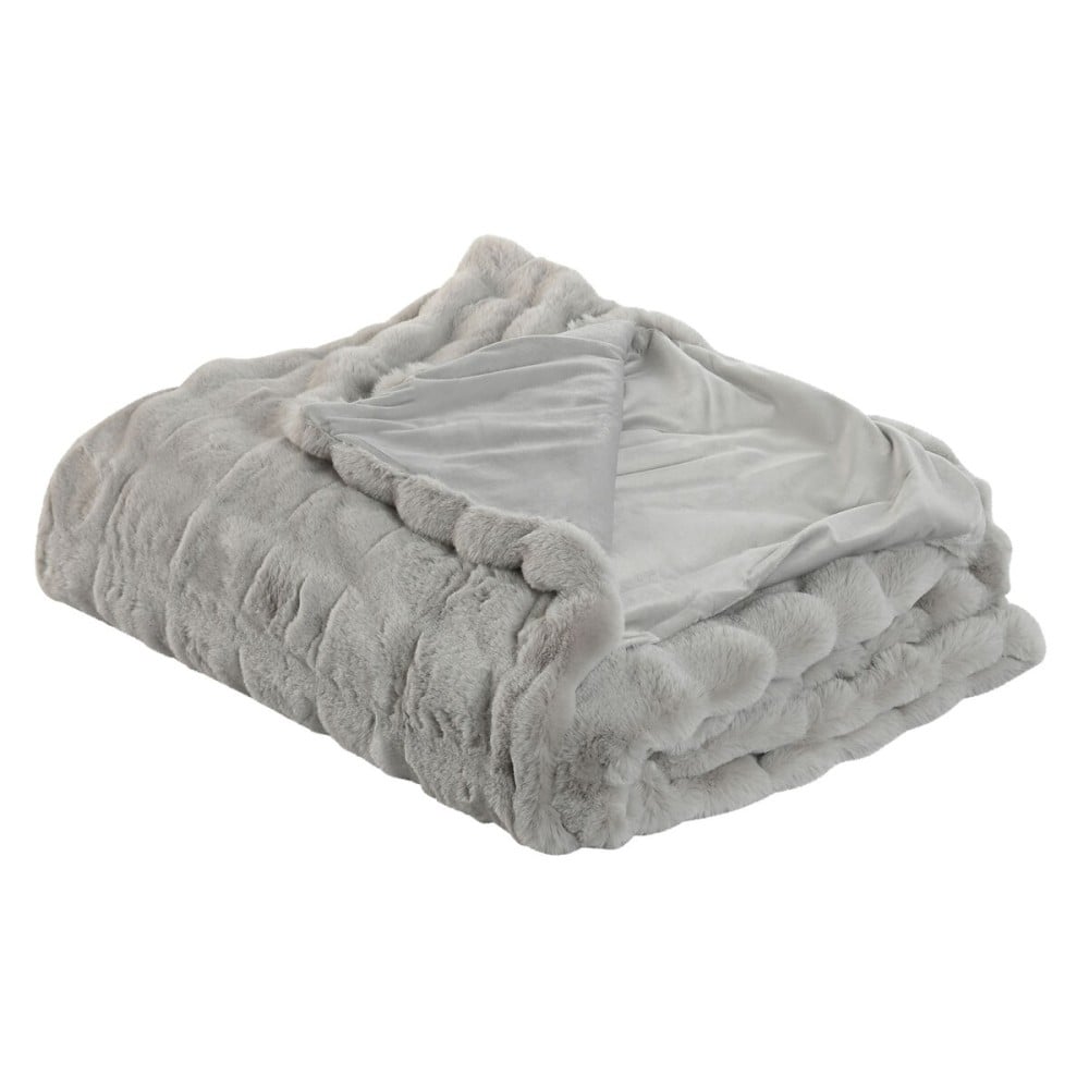 Decke Home ESPRIT Hellgrau 220 x 240 x 1 cm