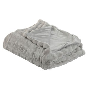 Decke Home ESPRIT Hellgrau 220 x 240 x 1 cm