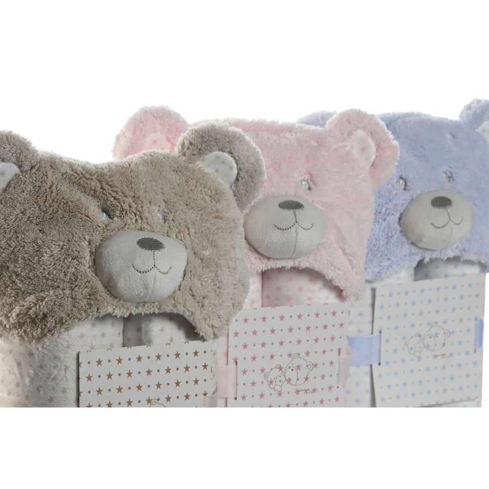 Blanket Home ESPRIT Blue Beige Pink 100 x 75 x 20 cm (3 Units)