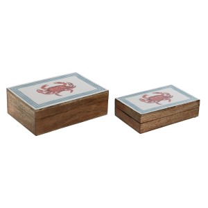 Box-Schmuckkästchen Home ESPRIT Bunt Mango-Holz 25 x 17,5 x 8 cm (2 Stück)