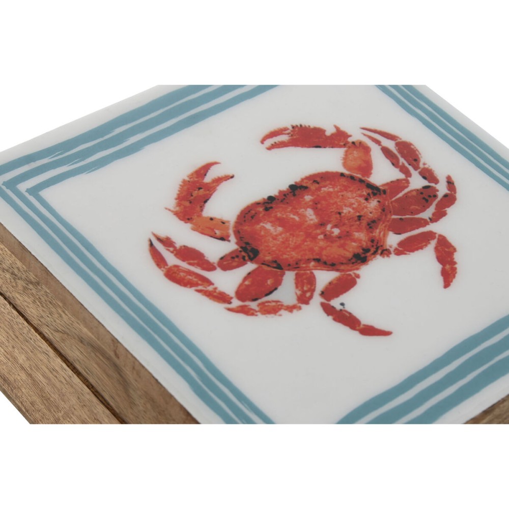 Boîte à bijoux Home ESPRIT Multicouleur Bois de manguier 17,5 x 17,5 x 8 cm (2 Unités)