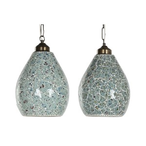 Deckenlampe Home ESPRIT grün Himmelsblau Metall Kristall 25 W 23 x 23 x 66 cm (2 Stück)