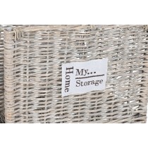 Support pour bois de chauffage Home ESPRIT Naturel osier 47 x 35 x 54 cm