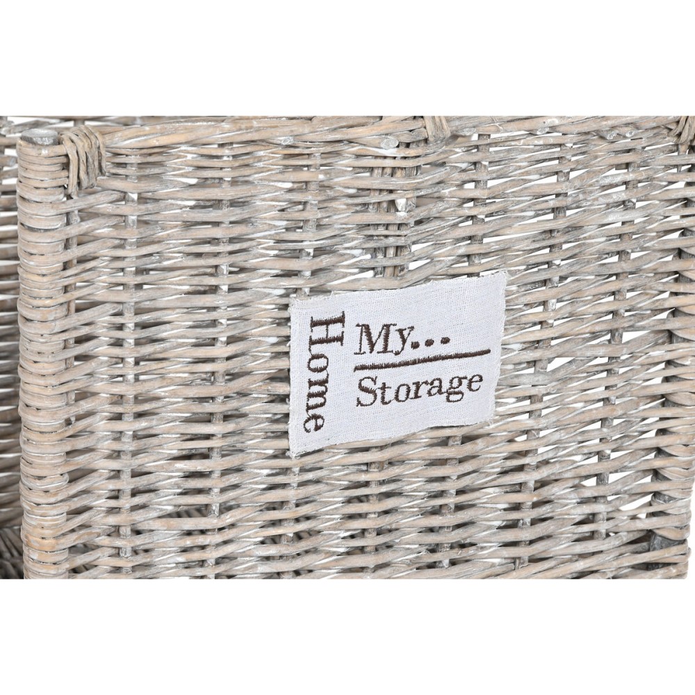 Support pour bois de chauffage Home ESPRIT Naturel osier 47 x 35 x 54 cm