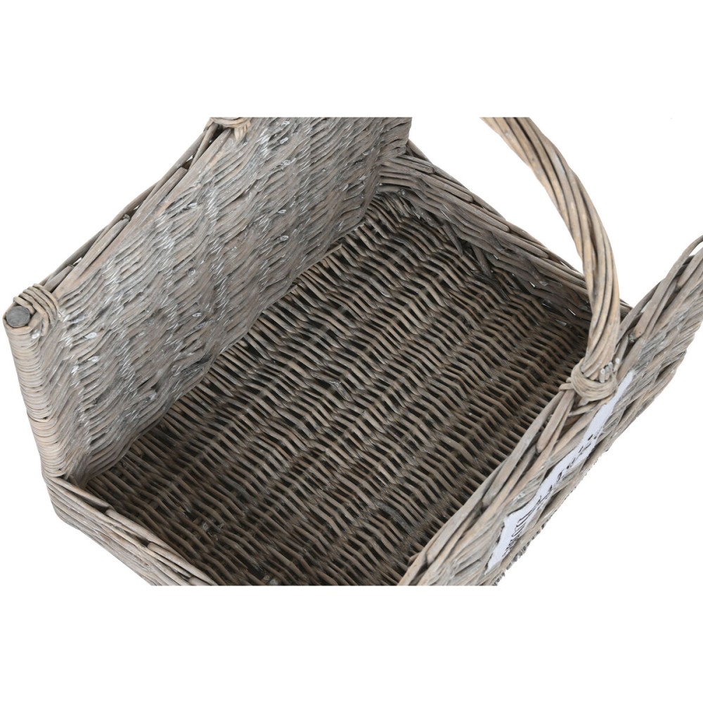 Support pour bois de chauffage Home ESPRIT Naturel osier 47 x 35 x 54 cm