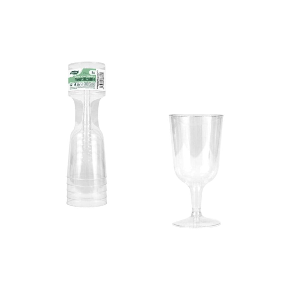 Wine glass Algon 200 ml 5 Pieces (24 Units)
