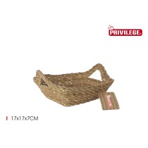 Storage Box Privilege wicker 17 x 17 x 7 cm (18 Units)