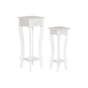 Satz mit 2 Tischen Home ESPRIT Weiß 30 x 30 x 76,5 cm