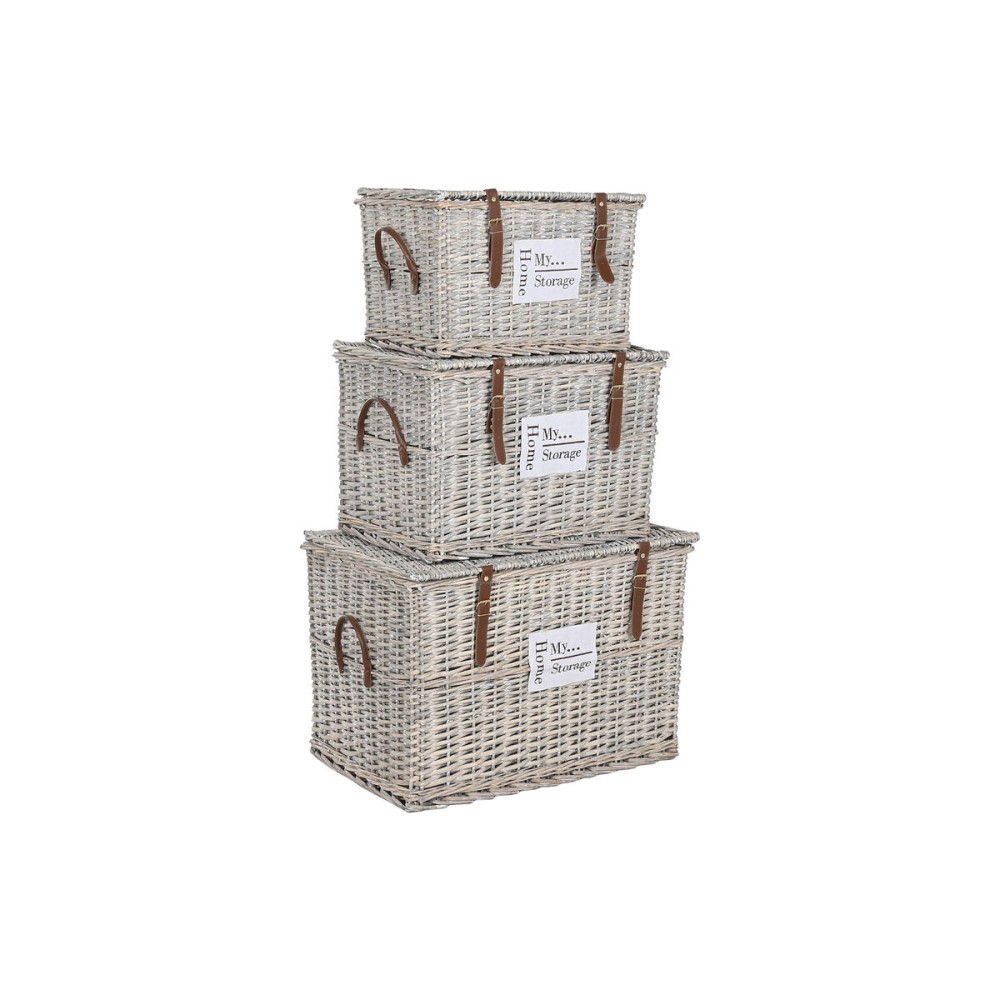 Lot de paniers Home ESPRIT Naturel osier 67 x 45 x 46 cm