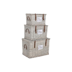 Lot de paniers Home ESPRIT Naturel osier 67 x 45 x 46 cm