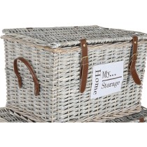 Lot de paniers Home ESPRIT Naturel osier 67 x 45 x 46 cm