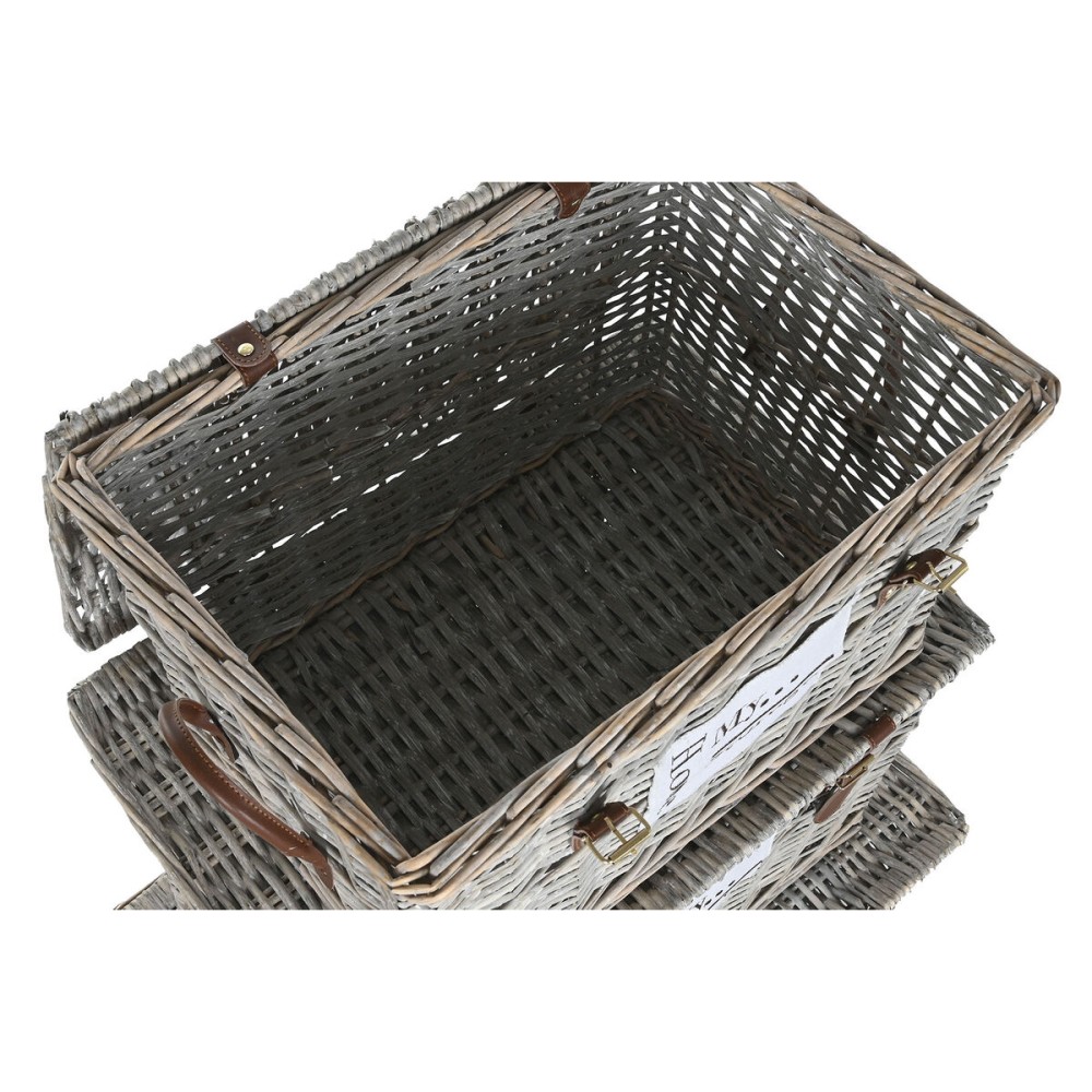 Lot de paniers Home ESPRIT Naturel osier 67 x 45 x 46 cm