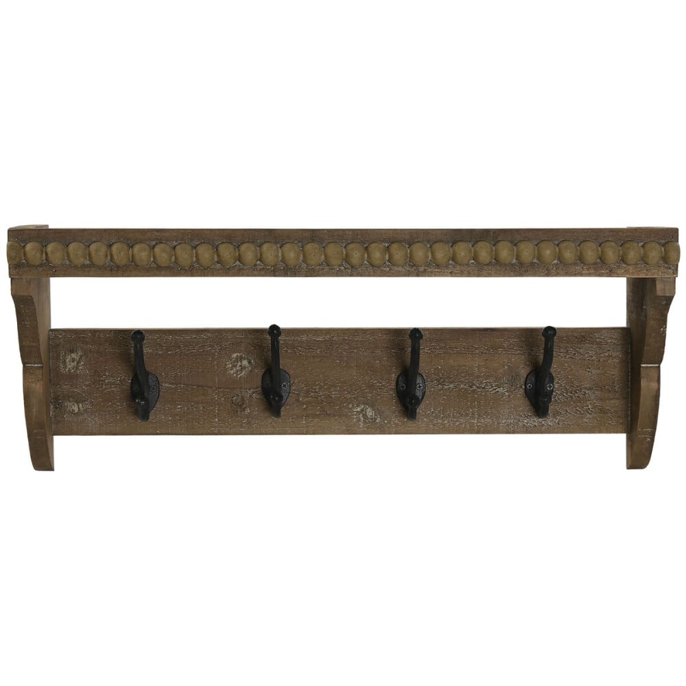Wandgarderobe Home ESPRIT Braun Schwarz Holz Metall 67 x 17 x 27 cm