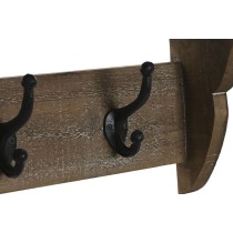 Wandgarderobe Home ESPRIT Braun Schwarz Holz Metall 67 x 17 x 27 cm