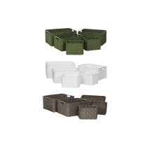Set de basket Home ESPRIT Vert Gris Crème Métal polypropylène 44 x 32 x 20 cm (3 Unités)